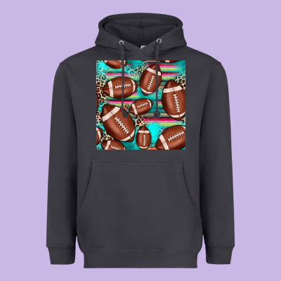 Football Leopard Turquoise Seamless Pattern Heavyweight Hoodie Designed By Jahusdesignshop