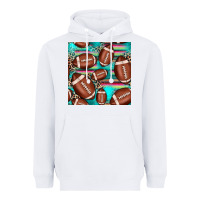 White football leopard turquoise seamless pattern Heavyweight Hoodie - JahusDesignShop