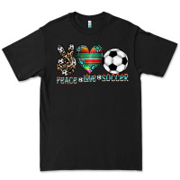 Black peace love soccer Premium Tee - CowhideDigitalArt