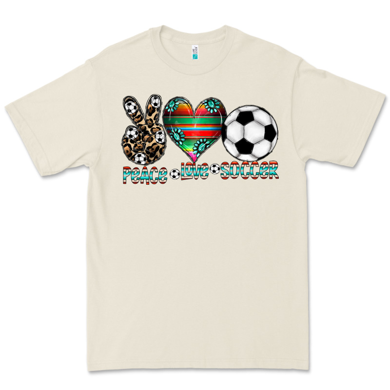 Peace Love Soccer Premium Tee by CowhideDigitalArt | Teevron