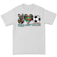 Dove Grey peace love soccer Premium Tee - CowhideDigitalArt