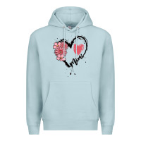 Blue Mist mimi flower heart Premium Hoodie - MaliasSmallBusiness