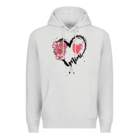 Dove Grey mimi flower heart Premium Hoodie - MaliasSmallBusiness