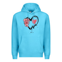 Ocean Blue mimi flower heart Premium Hoodie - MaliasSmallBusiness