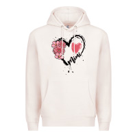 Pale Pink mimi flower heart Premium Hoodie - MaliasSmallBusiness