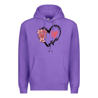 Purple mimi flower heart Premium Hoodie - MaliasSmallBusiness