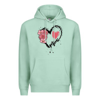 Seafoam mimi flower heart Premium Hoodie - MaliasSmallBusiness