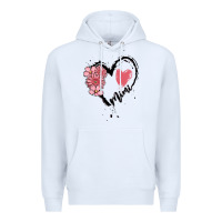 White mimi flower heart Premium Hoodie - MaliasSmallBusiness