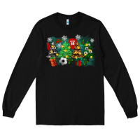 Black christmas trees with soccer Long Sleeve Tee - Zillion Design Studio