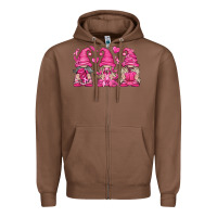 Chestnut Breast Cancer Gnomes Zipper Hoodie - texasbilliewilder