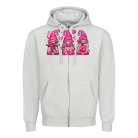 Dove Grey Breast Cancer Gnomes Zipper Hoodie - texasbilliewilder