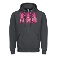 Smoke Breast Cancer Gnomes Zipper Hoodie - texasbilliewilder