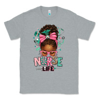 Heather Grey afro messy bun nurse life Classic Tee - texasbilliewilder