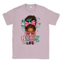 Lilac afro messy bun nurse life Classic Tee - texasbilliewilder