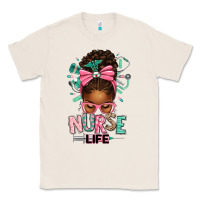 Natural afro messy bun nurse life Classic Tee - texasbilliewilder