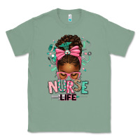 Sage afro messy bun nurse life Classic Tee - texasbilliewilder