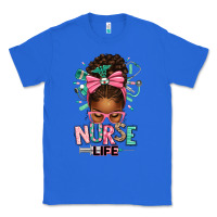 True Royal afro messy bun nurse life Classic Tee - texasbilliewilder