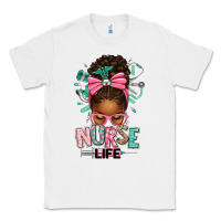 Afro Messy Bun Nurse Life Classic Tee | Teevron