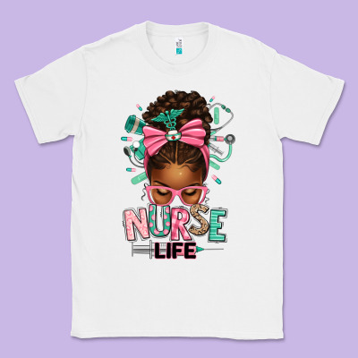 Afro Messy Bun Nurse Life Classic Tee Designed By Texasbilliewilder