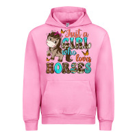 Fuchsia Pink just a girl who loves horses Urban Hoodie - NancyCooperArtShop