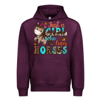 Mauve Wine just a girl who loves horses Urban Hoodie - NancyCooperArtShop