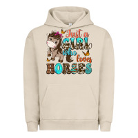 Pigment French Oak just a girl who loves horses Urban Hoodie - NancyCooperArtShop