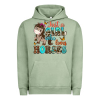 Pigment Oil Green just a girl who loves horses Urban Hoodie - NancyCooperArtShop
