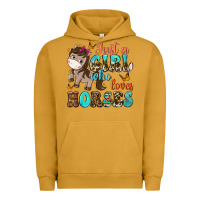 Pigment Peanut Butter just a girl who loves horses Urban Hoodie - NancyCooperArtShop