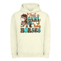 Pigment Pistachio just a girl who loves horses Urban Hoodie - NancyCooperArtShop