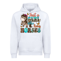 White just a girl who loves horses Urban Hoodie - NancyCooperArtShop
