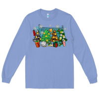 Colony Blue christmas trees with volleyball Long Sleeve Tee - Zillion Design Studio