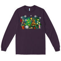 Plum christmas trees with volleyball Long Sleeve Tee - Zillion Design Studio