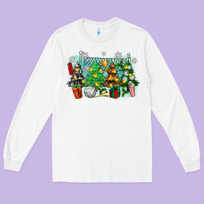 Christmas Trees With Volleyball Long Sleeve Tee Designed By Zillion Design Studio