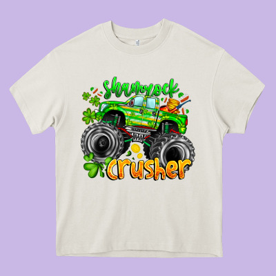 Shamrock Crusher Heavy Core Tee Designed By Cowhidedigitalart