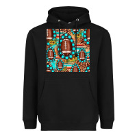 Black football leopard turquoise gemstone sunflower seamless pattern Heavyweight Hoodie - JahusDesignShop