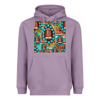 Lavender football leopard turquoise gemstone sunflower seamless pattern Heavyweight Hoodie - JahusDesignShop