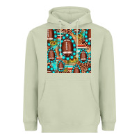 Matcha football leopard turquoise gemstone sunflower seamless pattern Heavyweight Hoodie - JahusDesignShop