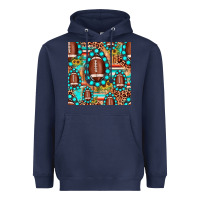 Navy football leopard turquoise gemstone sunflower seamless pattern Heavyweight Hoodie - JahusDesignShop