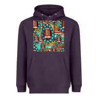 Plum football leopard turquoise gemstone sunflower seamless pattern Heavyweight Hoodie - JahusDesignShop