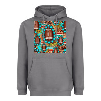 Storm football leopard turquoise gemstone sunflower seamless pattern Heavyweight Hoodie - JahusDesignShop