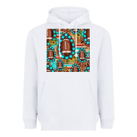 Football Leopard Turquoise Gemstone Sunflower Seamless Pattern Heavyweight Hoodie | Teevron
