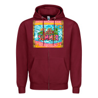 Burgundy hello summer Zipper Hoodie - Zillion Design Studio