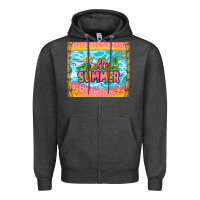 Charcoal Heather hello summer Zipper Hoodie - Zillion Design Studio