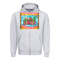 Heather Grey hello summer Zipper Hoodie - Zillion Design Studio