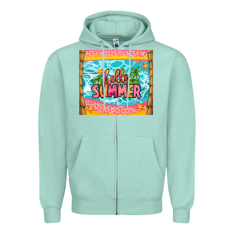 Hello Summer Zipper Hoodie by Zillion Design Studio | Teevron