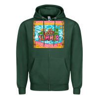 Sports Green hello summer Zipper Hoodie - Zillion Design Studio