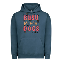 Pigment Midnight Navy busy raising dogs Urban Hoodie - MaliasSmallBusiness