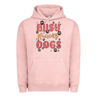 Pigment Salmon busy raising dogs Urban Hoodie - MaliasSmallBusiness
