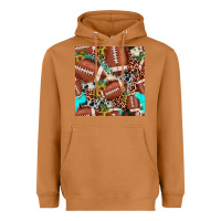 Meerkat football leopard turquoise cowhide sunflower seamless pattern Heavyweight Hoodie - JahusDesignShop
