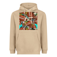Mushroom football leopard turquoise cowhide sunflower seamless pattern Heavyweight Hoodie - JahusDesignShop